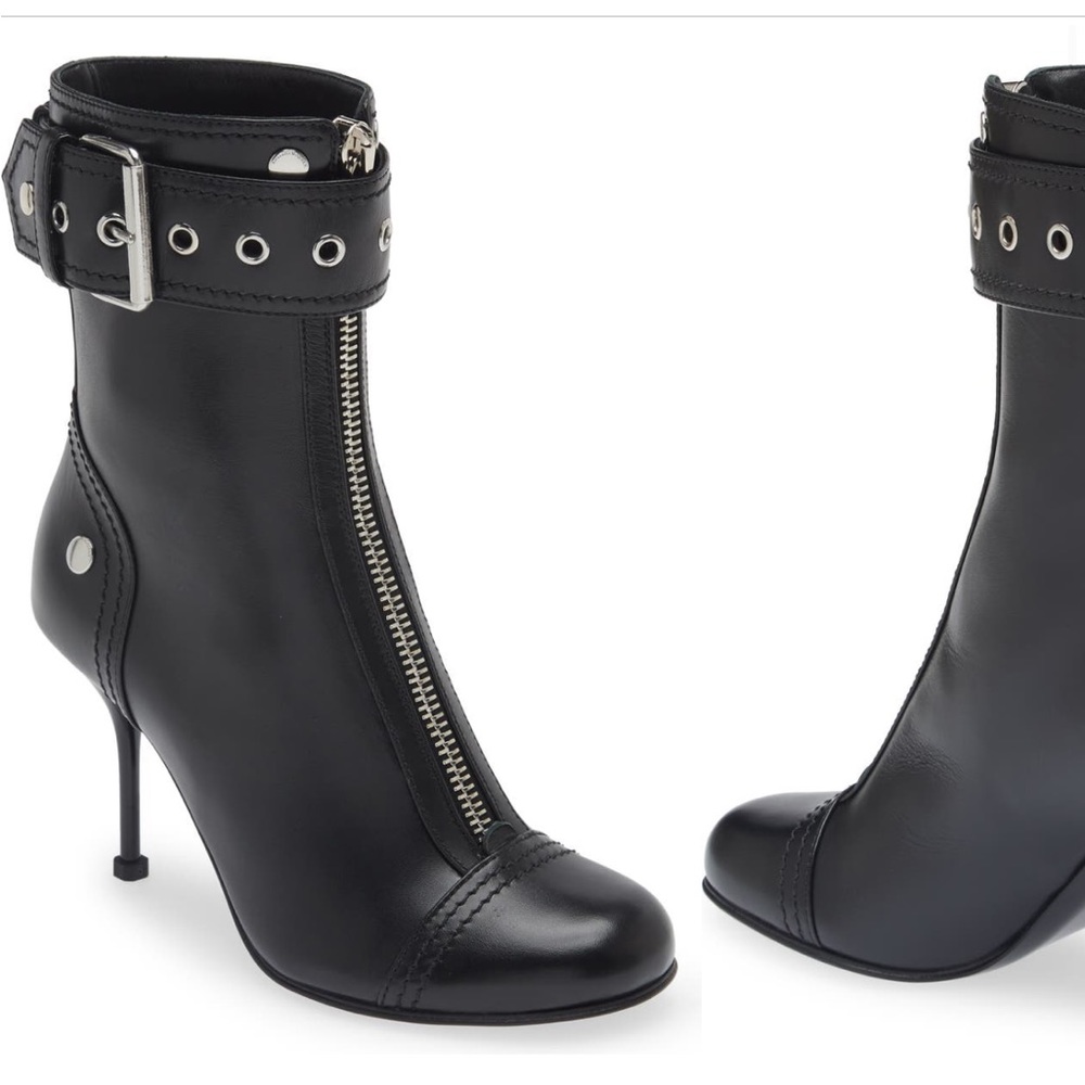 Alexander McQueen Biker Zip Bootie NIB, 8US / 38EU, BLACK